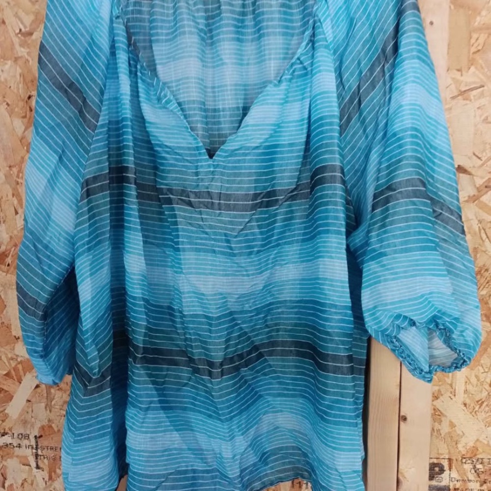 Zac & Rachel Blue and Gray Checkered Blouse
